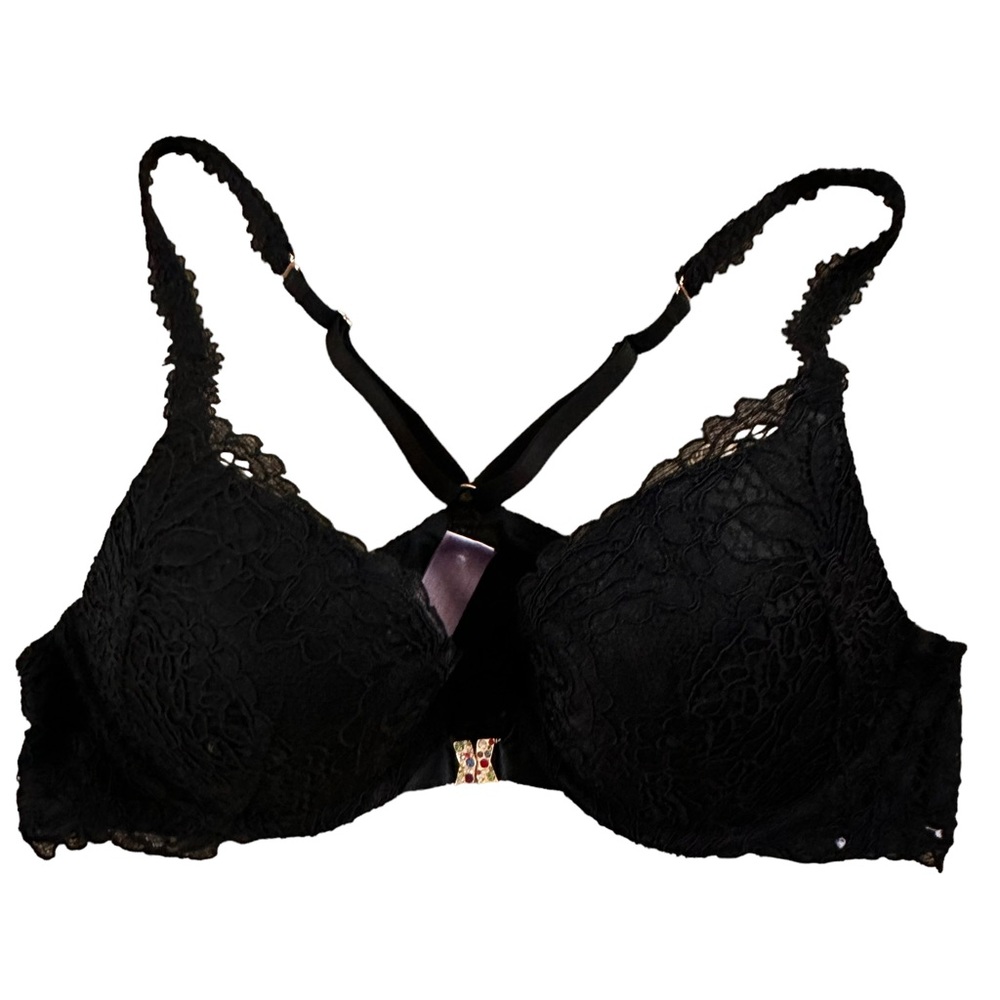 Savage X Fenty Black Lace Push-Up Bra